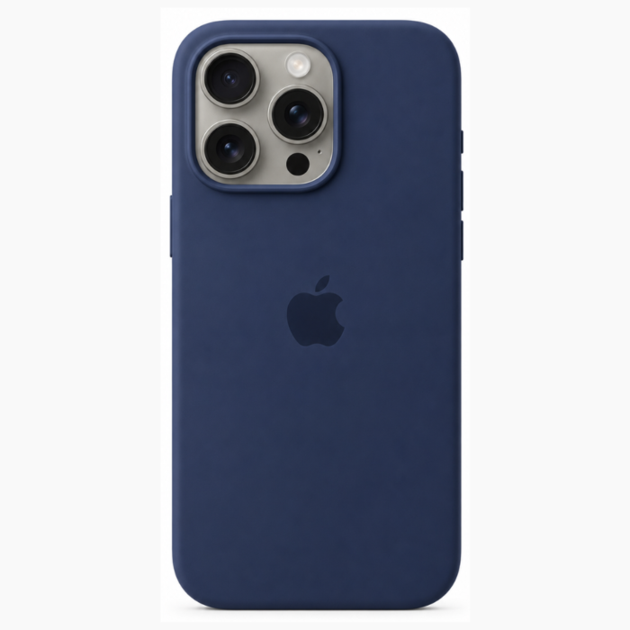iPhone 16 Pro Silicone Case – Navy Blue Soft-Touch Protective Cover | Slim & Stylish Phone Case