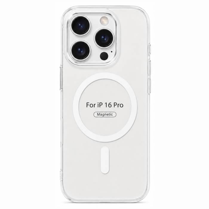 iPhone 16 Pro Clear MagSafe Case – Anti-Yellow Crystal Clear Protective Cover | Slim & Transparent
