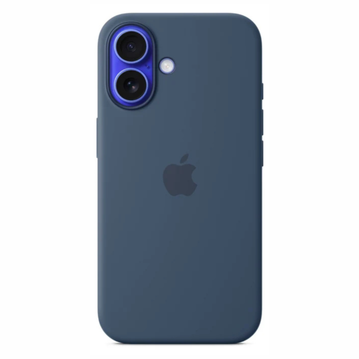 iPhone 16 Silicone Case – Navy Blue Soft-Touch Protective Cover | Slim & Stylish Phone Case